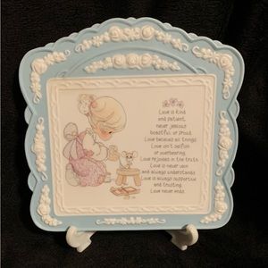 Precious Moments Love Is Kind Plaque / Ornament Blue and White
